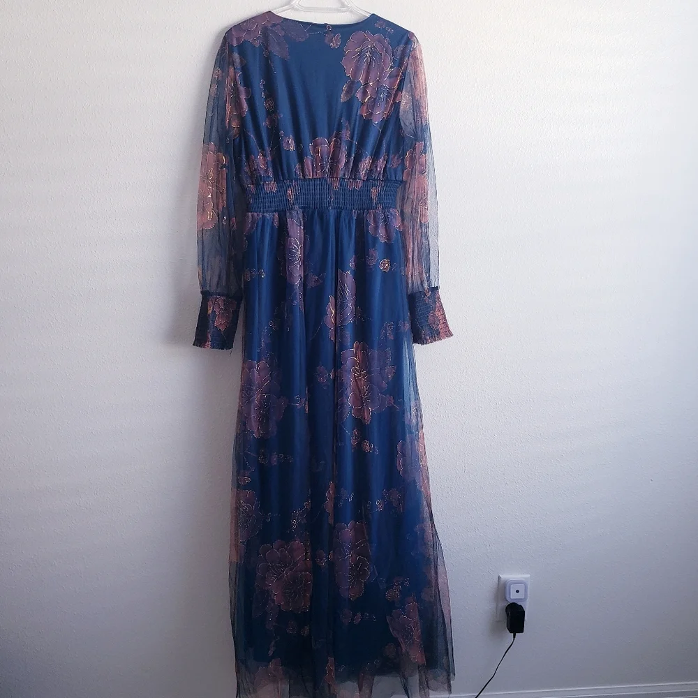 Baltic Born Layla Tulle Maxi Dress Long Sleeve New Without Tags - Picture 7 of 9